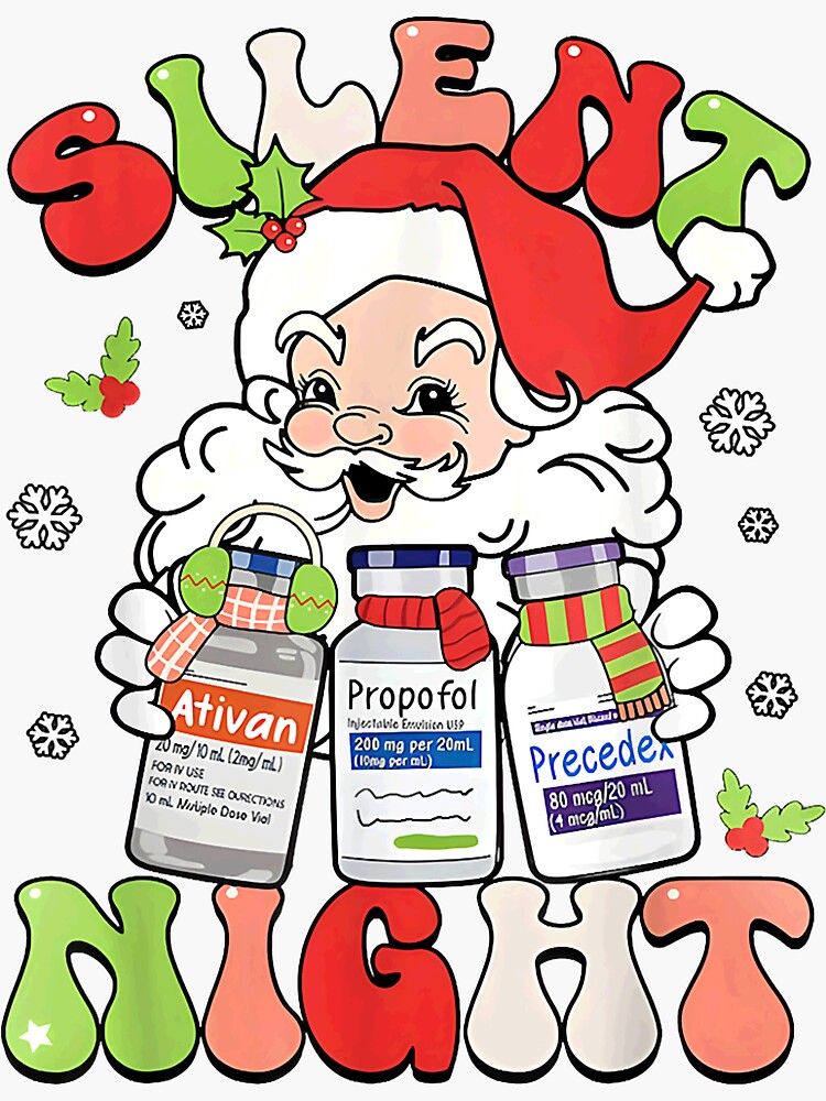 Silent Night Christmas Sweatshirt, Retro ICU Nurse Shirt, Santa's