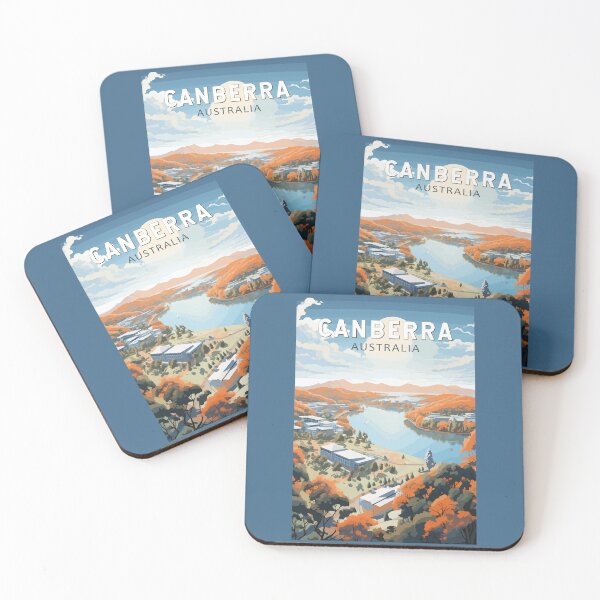 Item preview, Canberra Australia Travel Art Vintage designed and sold by KrisSidDesigns.