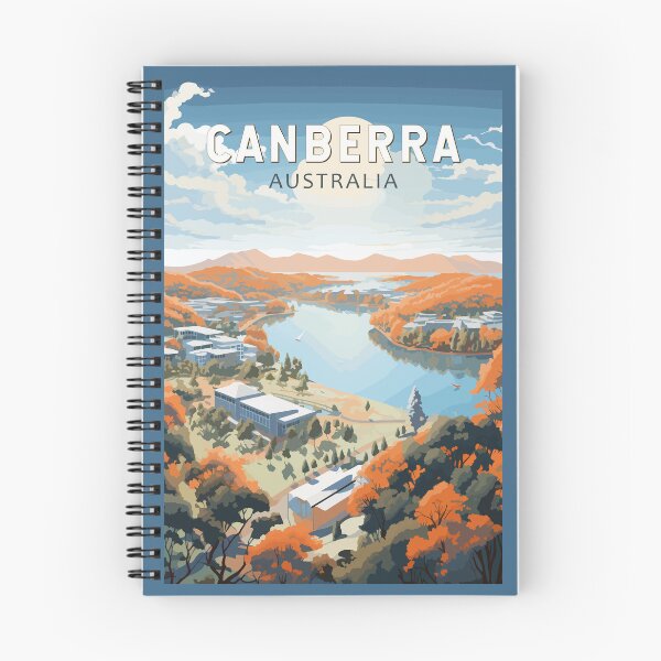 Item preview, Canberra Australia Travel Art Vintage designed and sold by KrisSidDesigns.