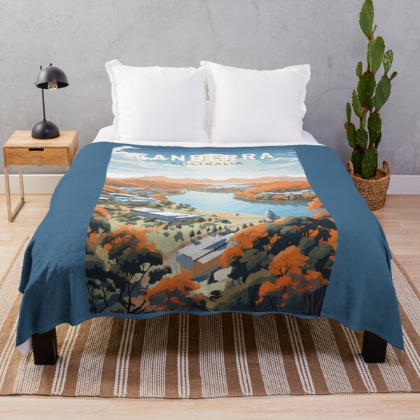 Item preview, Canberra Australia Travel Art Vintage designed and sold by KrisSidDesigns.