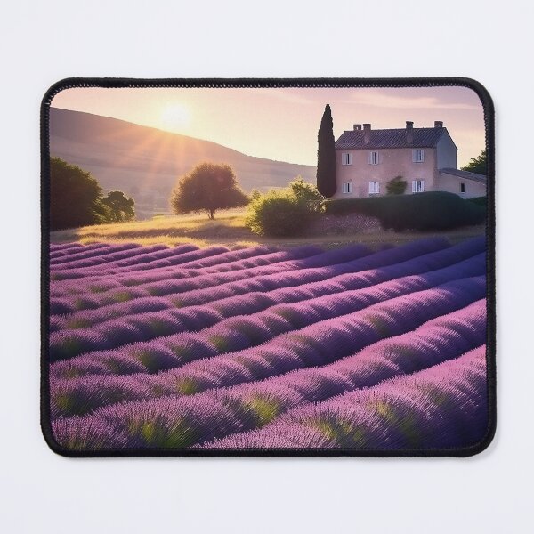 Item preview, Fields of lavender at sunset with house long exposure - Landscape photography designed and sold by TheArtistOf2022.