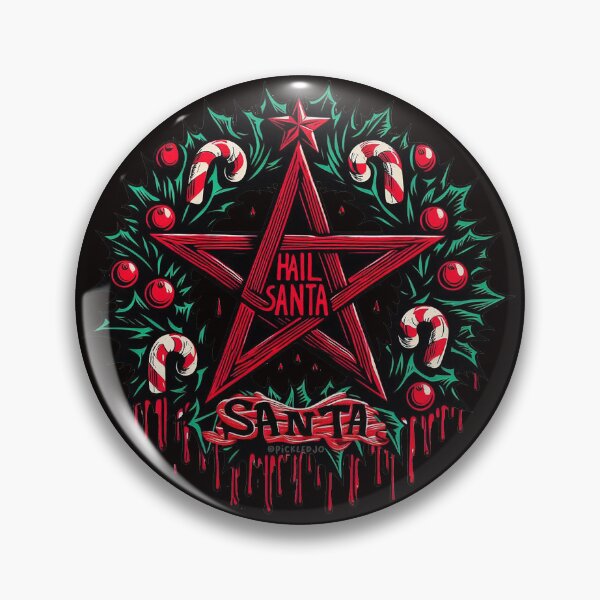 Item preview, Hail Santa Christmas Pentagram Wreath designed and sold by PickledjoArt.
