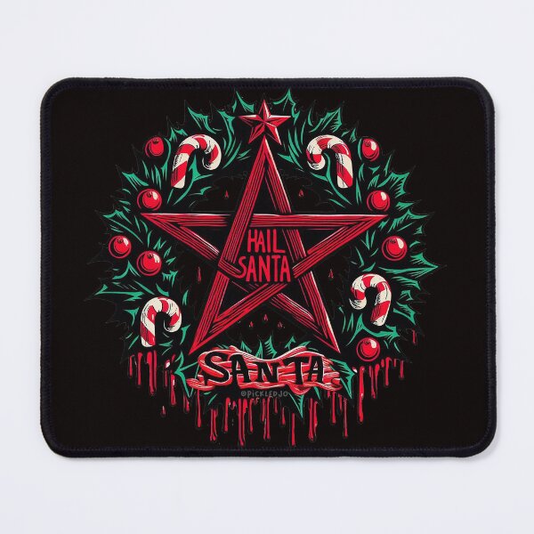 Item preview, Hail Santa Christmas Pentagram Wreath designed and sold by PickledjoArt.