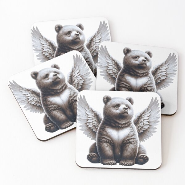 Item preview, Angel Bear with wings looking cute designed and sold by bold-fortune.