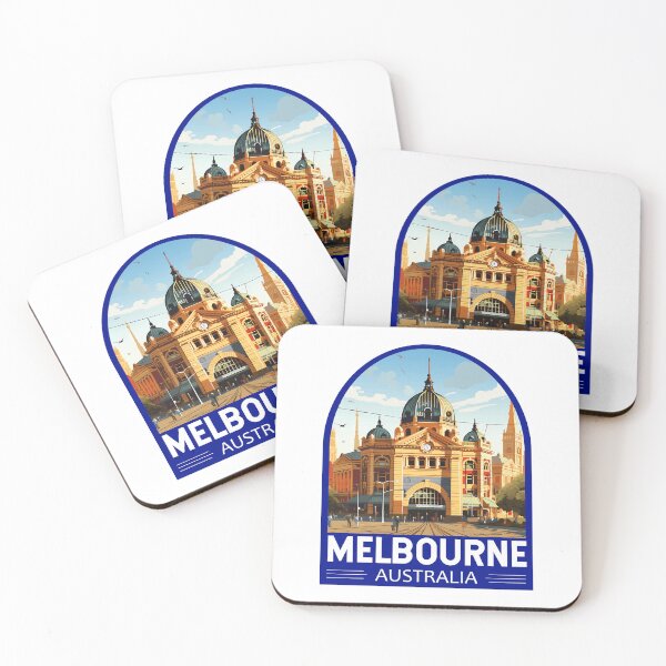 Aperçu de l'œuvre Emblème d'art de voyage de Melbourne en Australie créée et vendue par KrisSidDesigns.