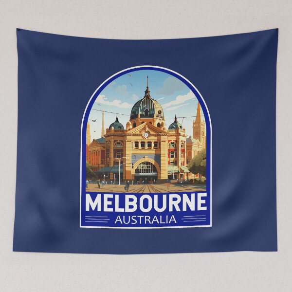 Item preview, Melbourne Australia Travel Art Emblem designed and sold by KrisSidDesigns.