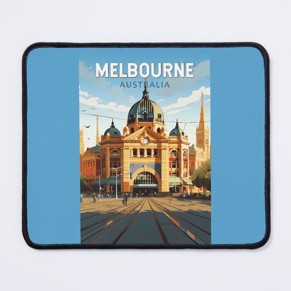 Item preview, Melbourne Australia Travel Art Vintage designed and sold by KrisSidDesigns.
