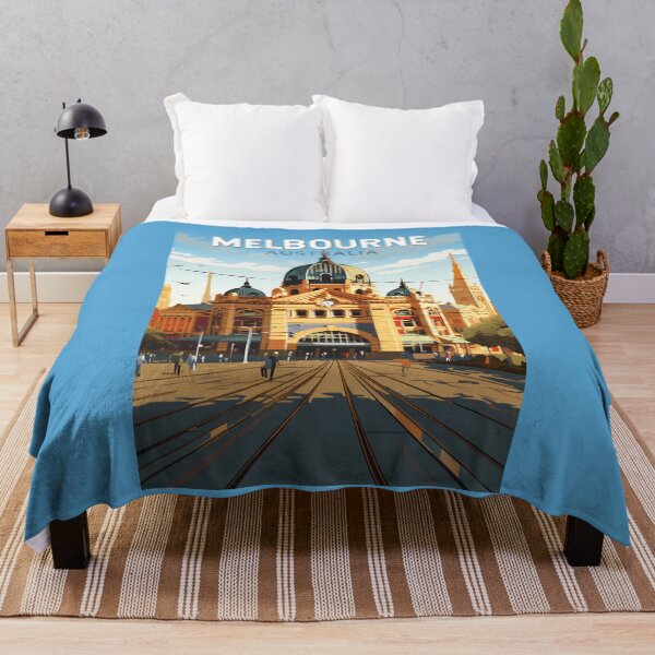 Item preview, Melbourne Australia Travel Art Vintage designed and sold by KrisSidDesigns.