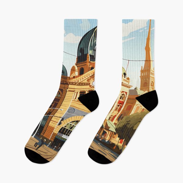 Item preview, Melbourne Australia Travel Art Vintage designed and sold by KrisSidDesigns.