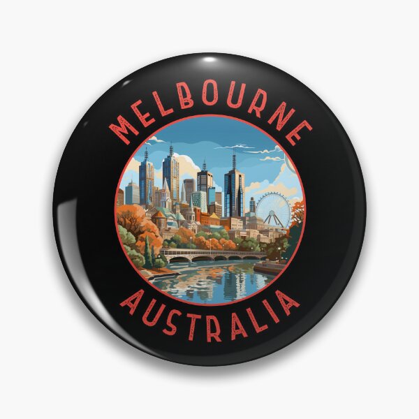 Item preview, Melbourne Australia Retro Distressed Circle designed and sold by KrisSidDesigns.