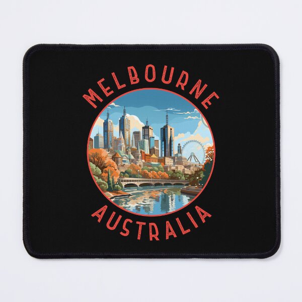 Artikelvorschau, Melbourne Australien Retro Distressed Circle entworfen und verkauft von KrisSidDesigns.