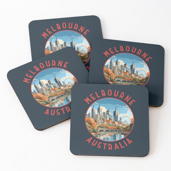 Aperçu de l'œuvre Cercle rétro en détresse de Melbourne Australie créée et vendue par KrisSidDesigns.
