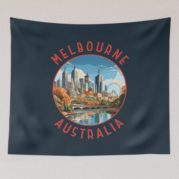 Item preview, Melbourne Australia Retro Distressed Circle designed and sold by KrisSidDesigns.