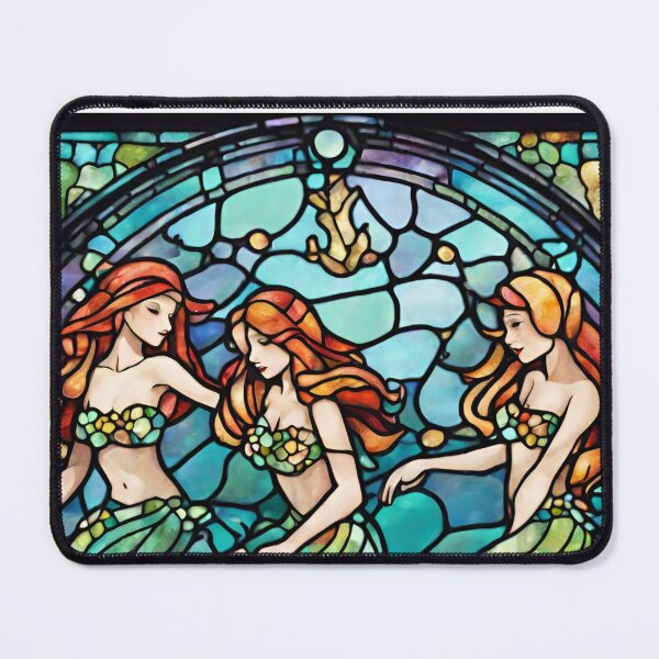 Item preview, colorful stained glass with animals, siren designed and sold by GroonSpace.