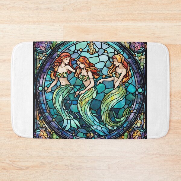 Item preview, colorful stained glass with animals, siren designed and sold by GroonSpace.