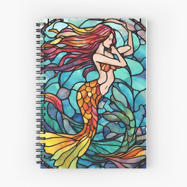 Item preview, colorful stained glass with animals, siren 2 designed and sold by GroonSpace.
