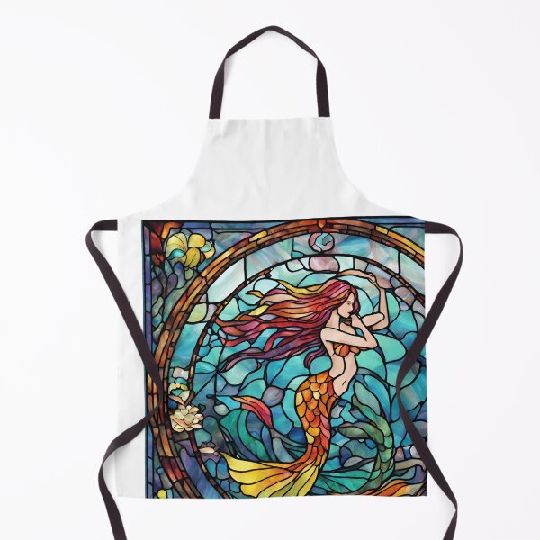 Item preview, colorful stained glass with animals, siren 2 designed and sold by GroonSpace.