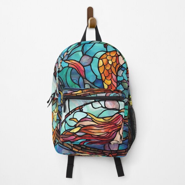 Item preview, colorful stained glass with animals, siren 2 designed and sold by GroonSpace.