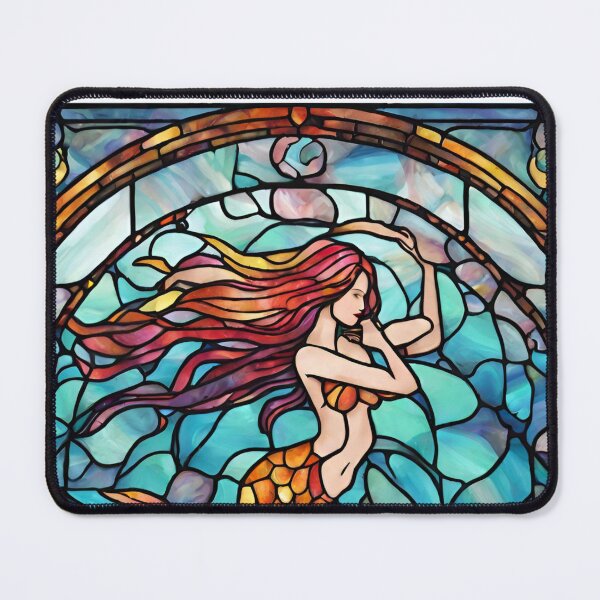 Item preview, colorful stained glass with animals, siren 2 designed and sold by GroonSpace.