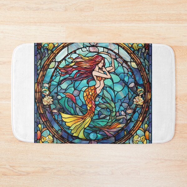 Item preview, colorful stained glass with animals, siren 2 designed and sold by GroonSpace.