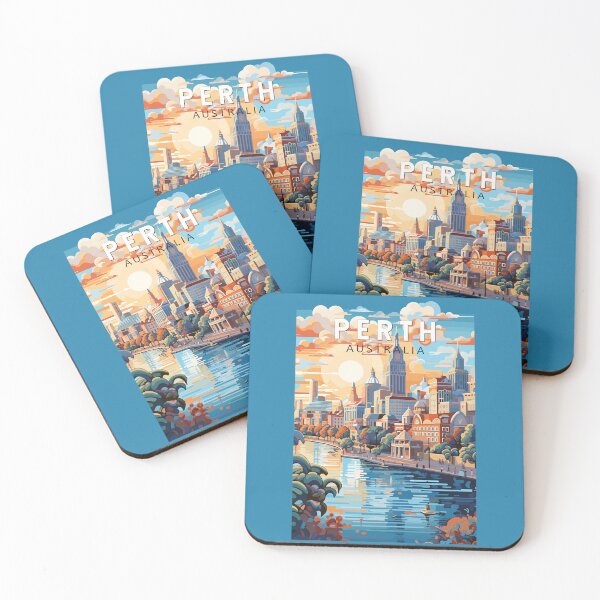 Item preview, Perth Australia Travel Art Vintage designed and sold by KrisSidDesigns.