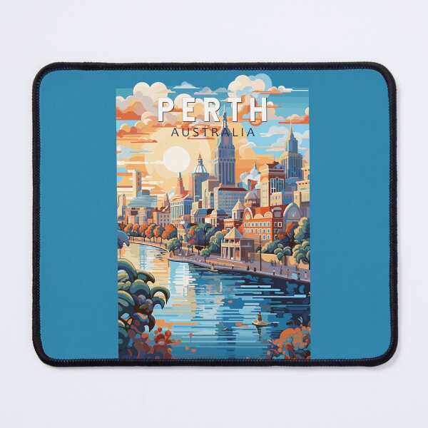 Item preview, Perth Australia Travel Art Vintage designed and sold by KrisSidDesigns.