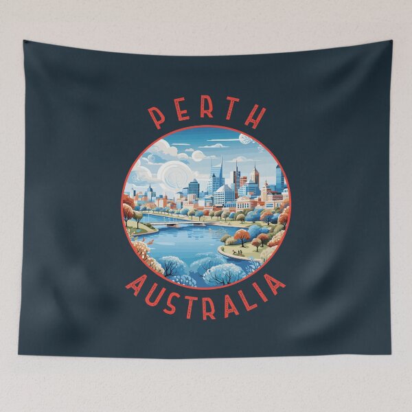 Item preview, Perth Australia Retro Distressed Circle designed and sold by KrisSidDesigns.