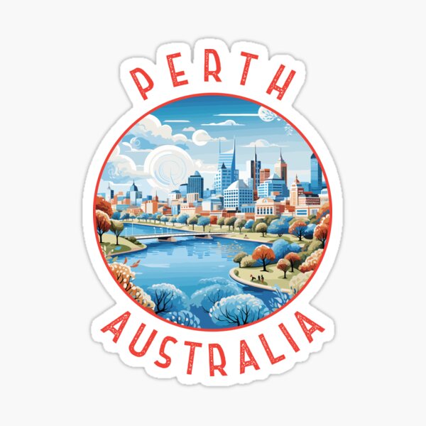 Item preview, Perth Australia Retro Distressed Circle designed and sold by KrisSidDesigns.