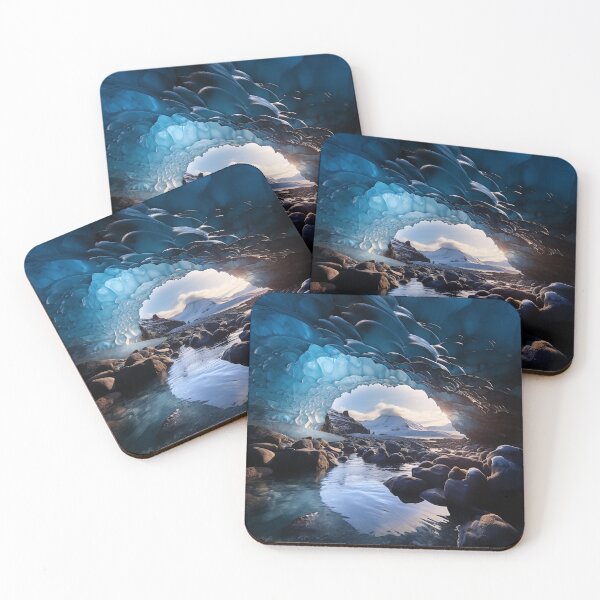 Item preview, Inside a cave in Iceland at sunrise - Landscape photography designed and sold by TheArtistOf2022.