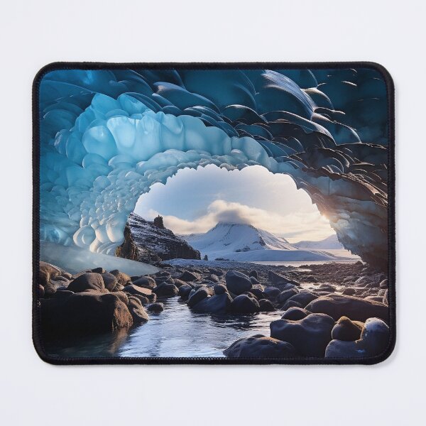 Item preview, Inside a cave in Iceland at sunrise - Landscape photography designed and sold by TheArtistOf2022.