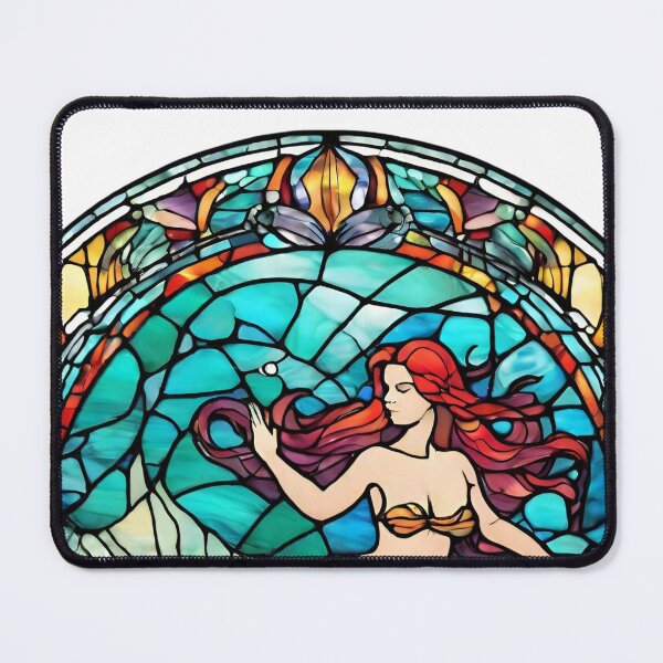Item preview, colorful stained glass with animals, siren 3 designed and sold by GroonSpace.