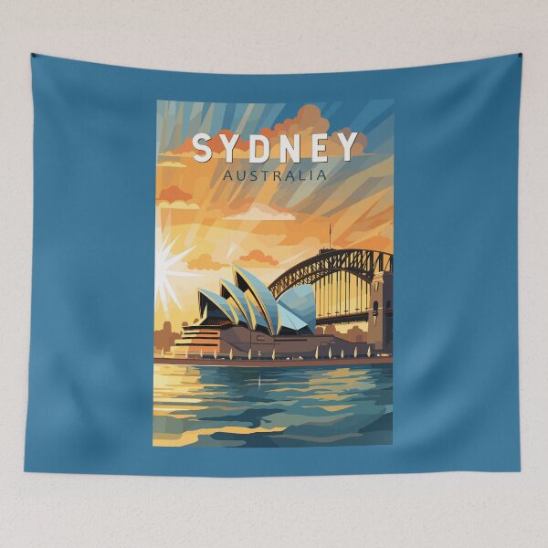 Item preview, Sydney Australia Travel Art Vintage designed and sold by KrisSidDesigns.