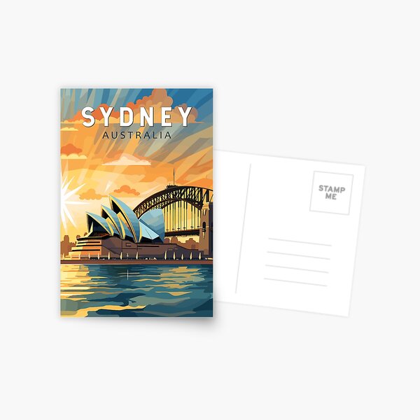 Item preview, Sydney Australia Travel Art Vintage designed and sold by KrisSidDesigns.