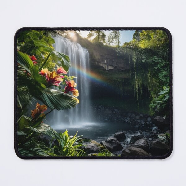 Item preview, Forest with waterfalls at sunset long exposure - Landscape photography designed and sold by TheArtistOf2022.