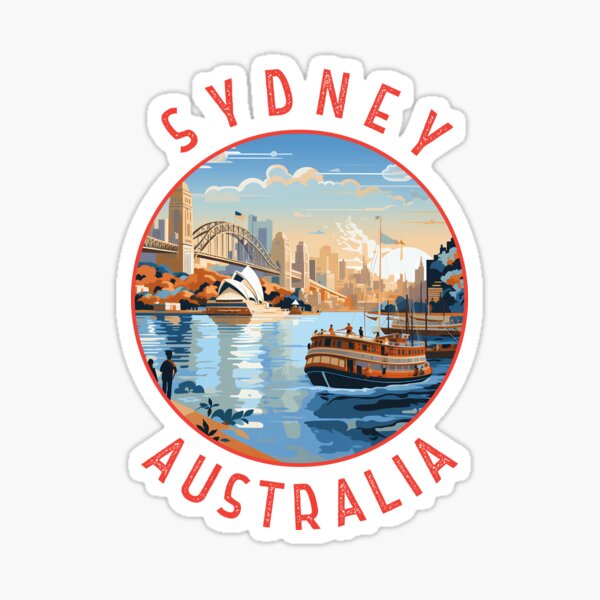 Item preview, Sydney Australia Retro Distressed Circle designed and sold by KrisSidDesigns.