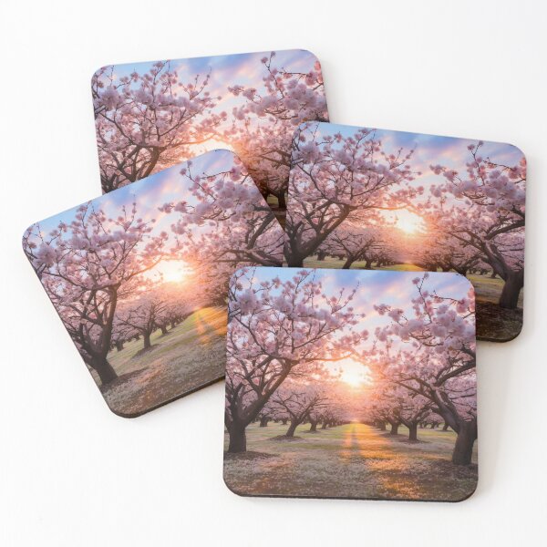 Item preview, Pink trees forest with path in China - Landscape photography designed and sold by TheArtistOf2022.