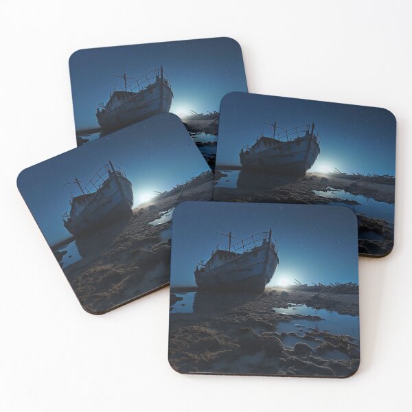 Item preview, The Shipwreck on beach with night sky - Landscape photo designed and sold by TheArtistOf2022.