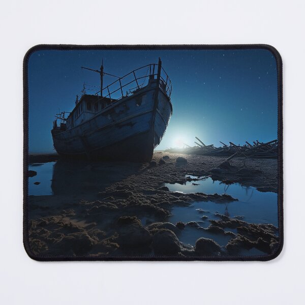 Item preview, The Shipwreck on beach with night sky - Landscape photo designed and sold by TheArtistOf2022.