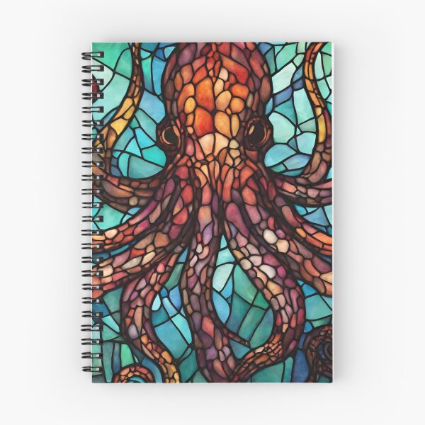 Item preview, colorful stained glass with animals, octopus, kraken designed and sold by GroonSpace.