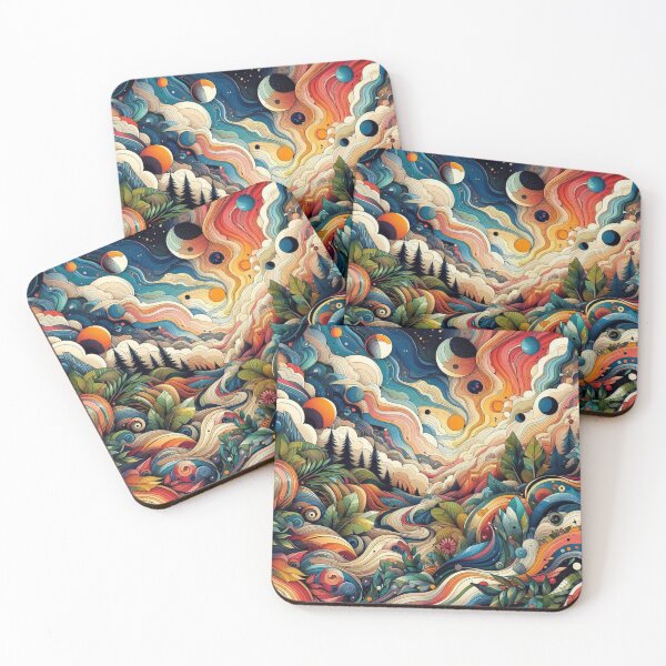 Item preview, Colorful abstract landscape designed and sold by tipitoes.