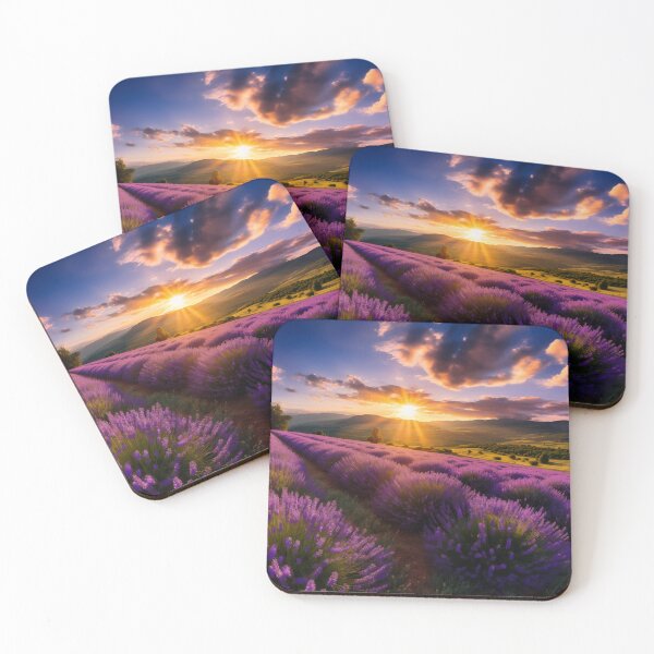 Item preview, Fields of lavender at sunset long exposure - Landscape photography designed and sold by TheArtistOf2022.