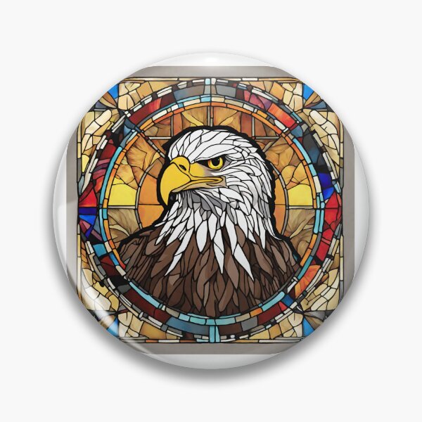 Item preview, colorful stained glass with animals, eagle designed and sold by GroonSpace.
