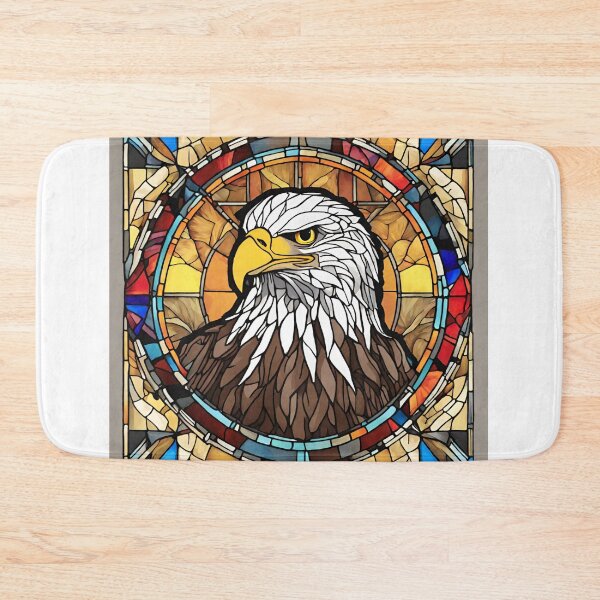 Item preview, colorful stained glass with animals, eagle designed and sold by GroonSpace.