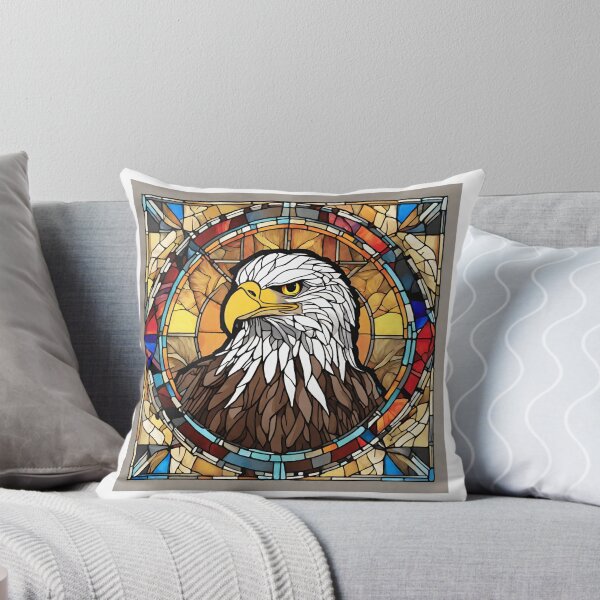 Item preview, colorful stained glass with animals, eagle designed and sold by GroonSpace.