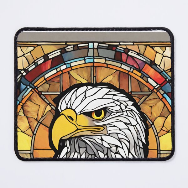 Item preview, colorful stained glass with animals, eagle designed and sold by GroonSpace.