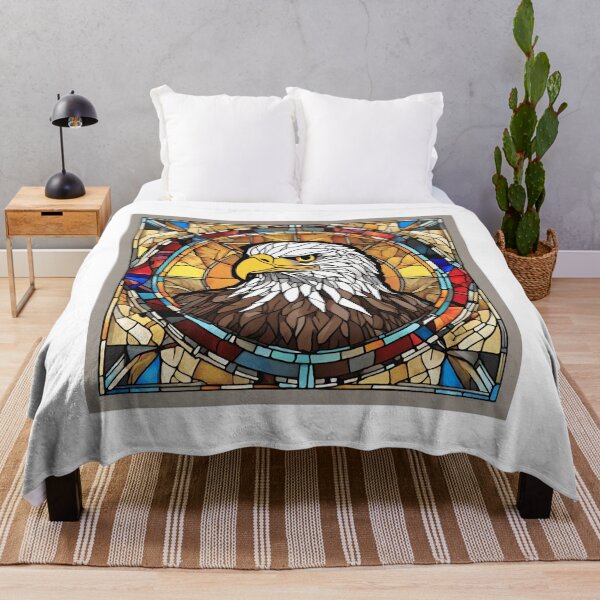 Item preview, colorful stained glass with animals, eagle designed and sold by GroonSpace.