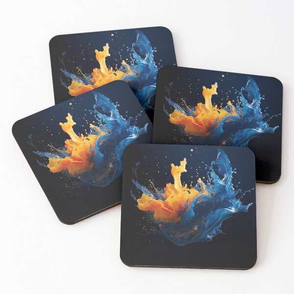 Item preview, Dynamic Blue Yellow Paint Water Splash designed and sold by Brendon987.