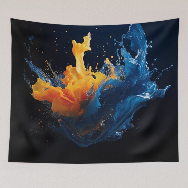Item preview, Dynamic Blue Yellow Paint Water Splash designed and sold by Brendon987.