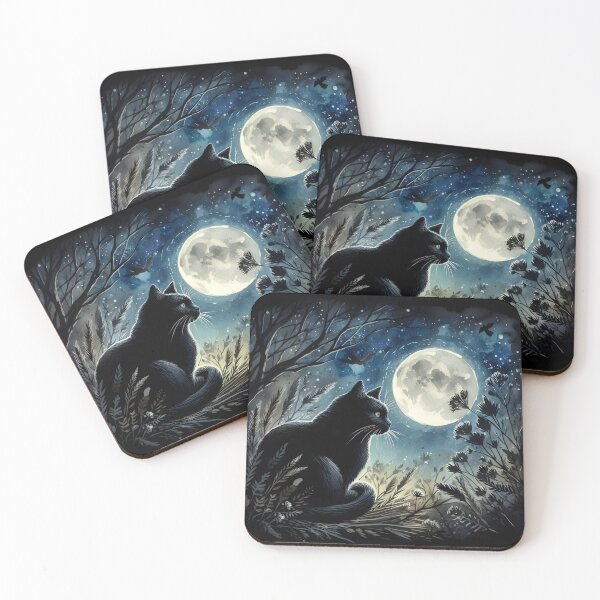 Item preview, Black cat night  designed and sold by RubisLeaf.