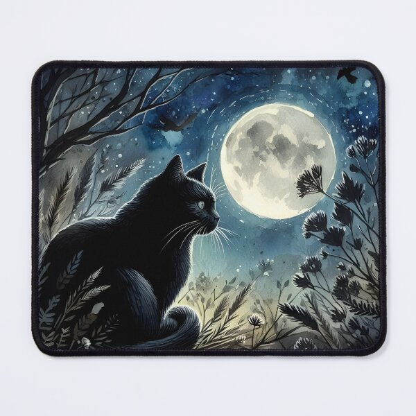 Item preview, Black cat night  designed and sold by RubisLeaf.